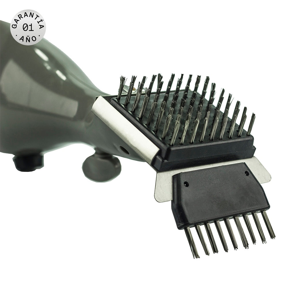 PACK PARRILLERO: Trinche Parrillero Acero Inoxidable + Cepillo Vapor Limpia Parrilla