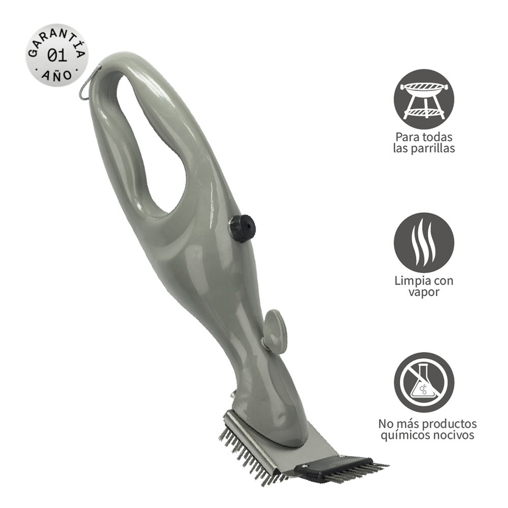 PACK PARRILLERO: Trinche Parrillero Acero Inoxidable + Cepillo Vapor Limpia Parrilla