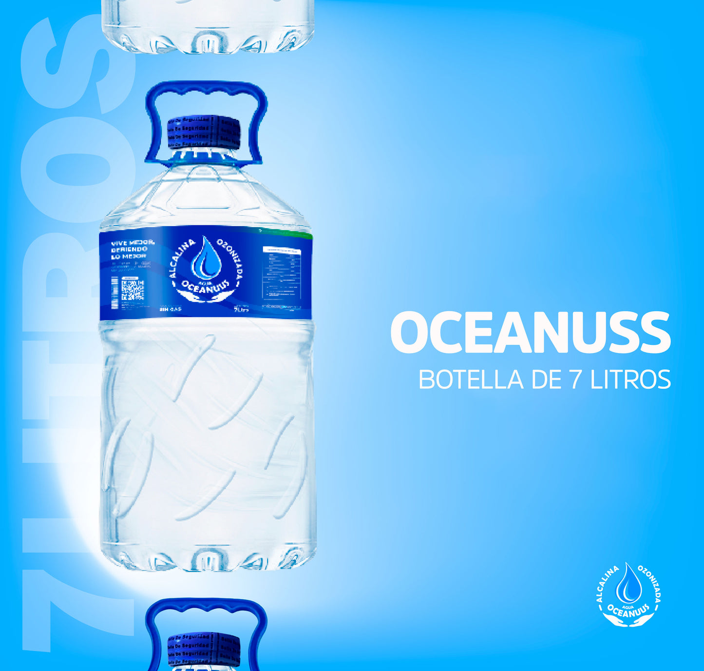 Pack 3 unidades - Agua Oceanuus Botella de 7 Litros
