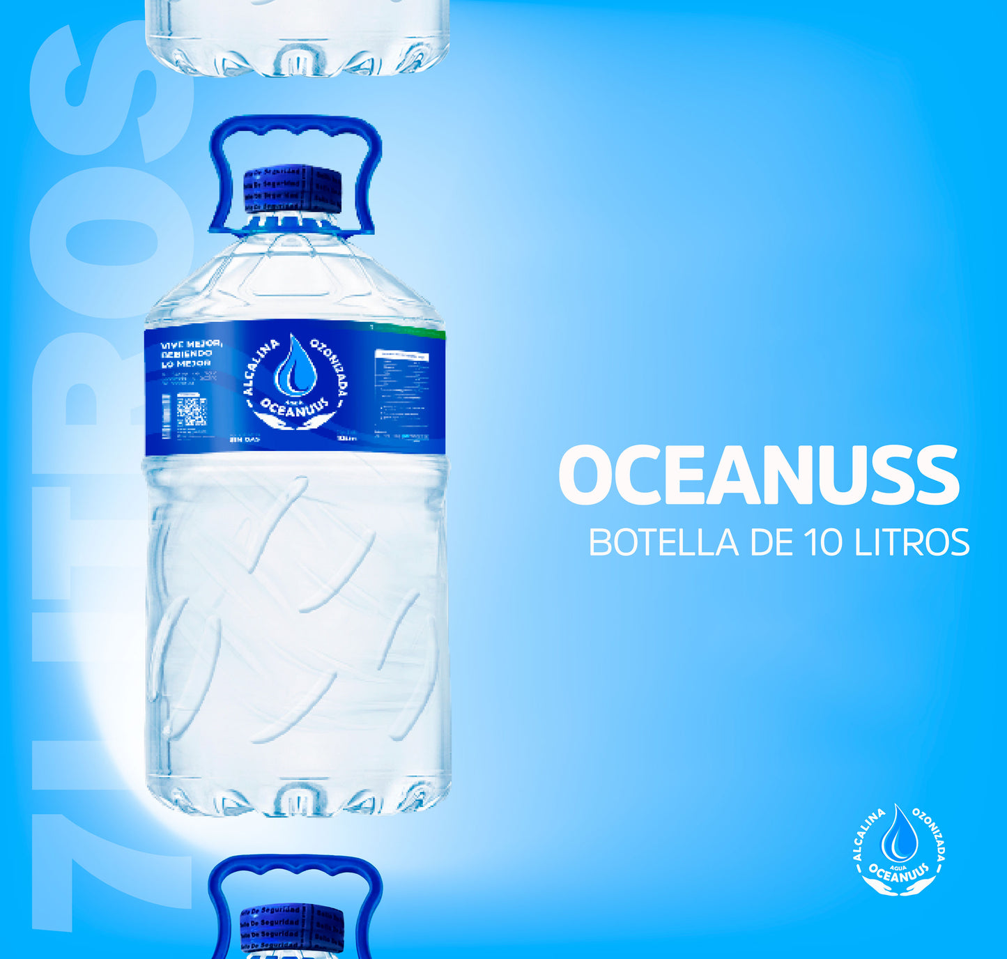 Pack 6 Unidades - Agua Oceanuus Botella de 10 Litros