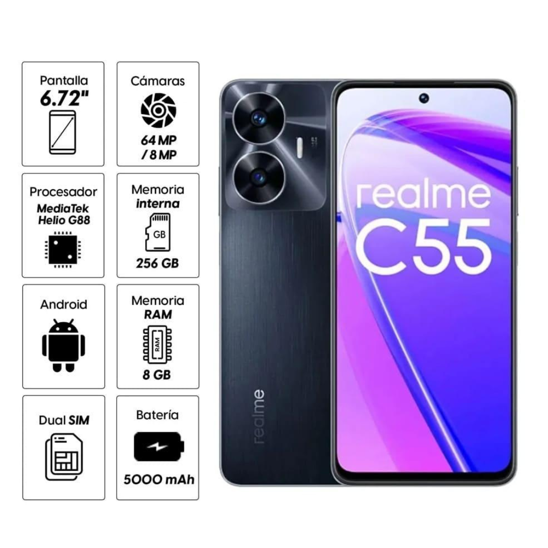 Celular Smartphone Realme C55 8GB 256GB Negro