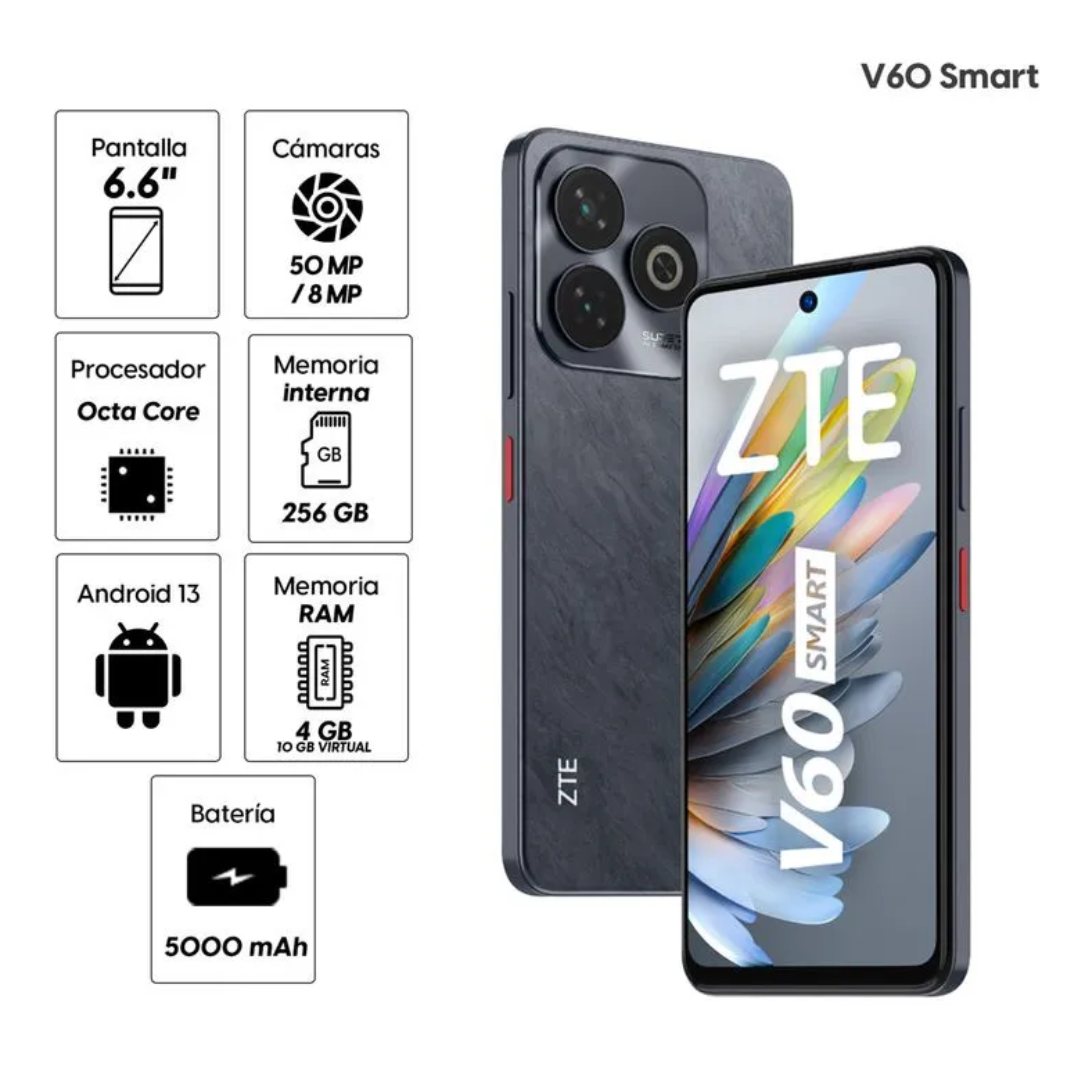 Celular Smartphone ZTE BLADE V60 SMART 4+256GB Negro