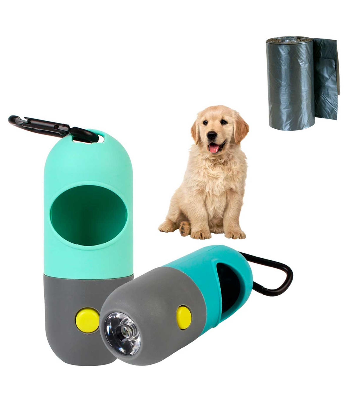 Dispensador de Bolsas para perro con linterna