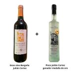 PACK Julián Cortez Pisco Uvina 500 ml + Vino Borgoña 750 ml