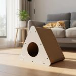 Pack Rascador Triángulo Blanco + Hierba Natural Para Gatos - Imagen 3