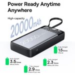 Cargador Baseus powerbank Bipow 2 20000 mah 20W pantalla digital cable tipo c - Imagen 4