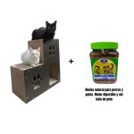 Pack Casa Rascador Polarita 2 Pisos Negra + Hierba Ornavital para Perros y Gatos
