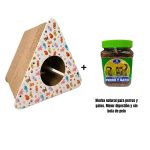Pack Rascador Casa Triángulo Blanco + Hierba Ornavital para Perros y Gatos