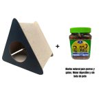 Pack Rascador Casa Triángulo Negro + Hierba Ornavital para Perros y Gatos